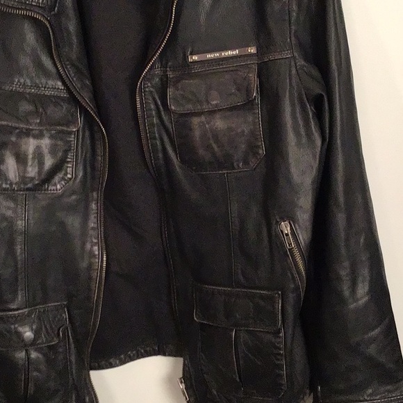 New Rebel genuine leather jacket, size medium, black color - Picture 5 of 6